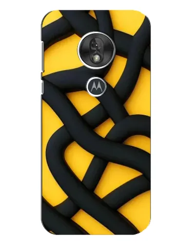 Чехол для Motorola MOTO G7 Play с картинкой «Черное желтое переплетение»