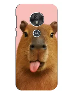 Чехол для Motorola MOTO G7 Play с картинкой «Капибара с языком»