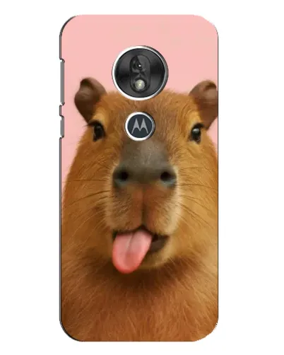 Чехол для Motorola MOTO G7 Play с картинкой «Капибара с языком»