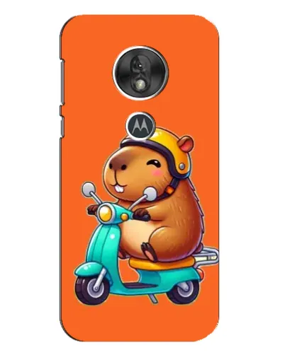 Чехол для Motorola MOTO G7 Play с картинкой «Капибара на скутере»