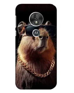 Чехол для Motorola MOTO G7 Play с картинкой «Капибара золотая цепь»