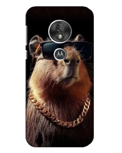 Чехол для Motorola MOTO G7 Play с картинкой «Капибара золотая цепь»