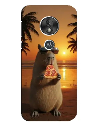 Чехол для Motorola MOTO G7 Play с картинкой «Капибара с пиццей»