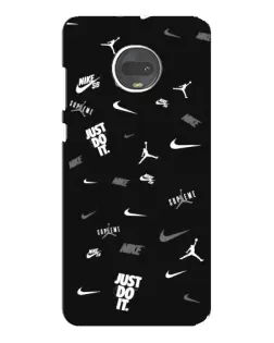 Чехол для Motorola MOTO G7 Plus с картинкой «Nike Black Pattern»