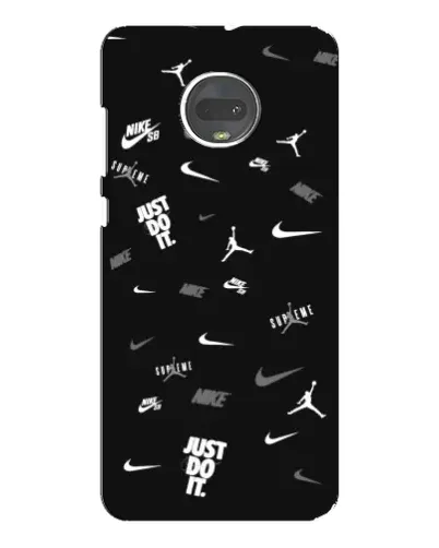 Чехол для Motorola MOTO G7 Plus с картинкой «Nike Black Pattern»