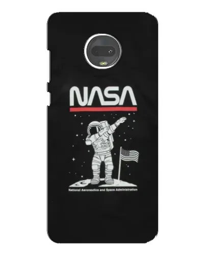 Чехол для Motorola MOTO G7 Plus с картинкой «NASA — шагаем по Луне»