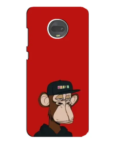 Чехол для Motorola MOTO G7 Plus с картинкой «Bored Ape — красный фон»