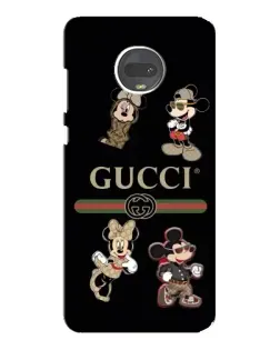 Чохол для Motorola MOTO G7 Plus з картинкою «Gucci — герої Disney та монограма»