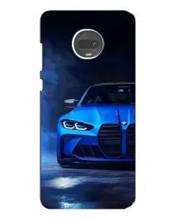 Чехол для Motorola MOTO G7 Plus с картинкой «Голубая BMW M4»