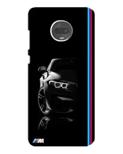 Чехол для Motorola MOTO G7 Plus с картинкой «Силуэт BMW в темноте»