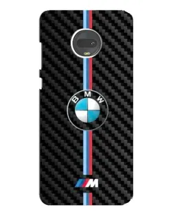 Чехол для Motorola MOTO G7 Plus с картинкой «Эмблема BMW и карбон»