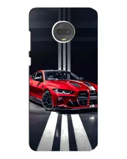 Чехол для Motorola MOTO G7 Plus с картинкой «Красная BMW на дороге»