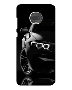 Чехол для Motorola MOTO G7 Plus с картинкой «Черная BMW — профиль»