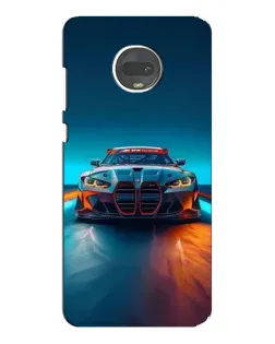 Чехол для Motorola MOTO G7 Plus с картинкой «BMW — огни неона»