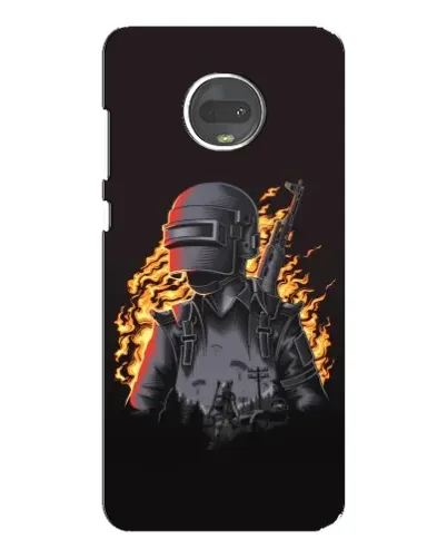 Чехол для Motorola MOTO G7 Plus с картинкой «PUBG — огненный силуэт»