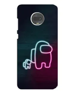 Чехол для Motorola MOTO G7 Plus с картинкой «Among Us неон-арт»