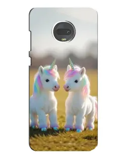 Чехол для Motorola MOTO G7 Plus с картинкой «Пара единорогов»