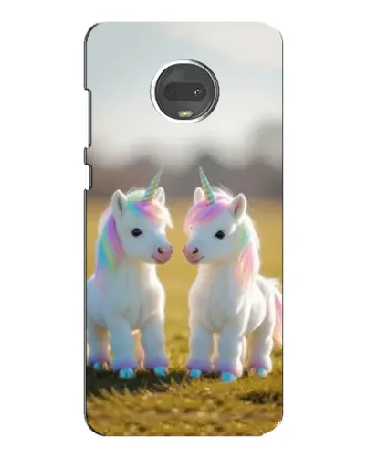 Чехол для Motorola MOTO G7 Plus с картинкой «Пара единорогов»