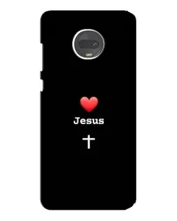 Чехол для Motorola MOTO G7 Plus с картинкой «Сердце - Jesus»