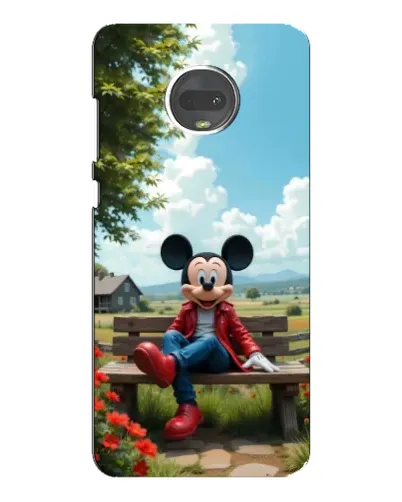 Чехол для Motorola MOTO G7 Plus с картинкой «Микки на скамейке»