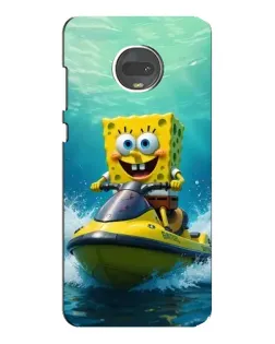 Чохол для Motorola MOTO G7 Plus з картинкою «Спанч Боб на гідроциклі»