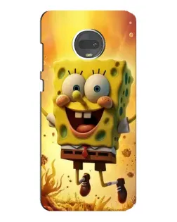 Чехол для Motorola MOTO G7 Plus с картинкой «Губка Боб прыгает»