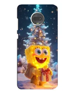 Чехол для Motorola MOTO G7 Plus с картинкой «Рождественский Спанч Боб»