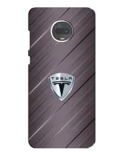 Чехол для Motorola MOTO G7 Plus с картинкой «Металлическая текстура Tesla»