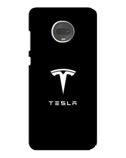 Чехол для Motorola MOTO G7 Plus с картинкой «Tesla White Logo»