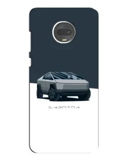 Чехол для Motorola MOTO G7 Plus с картинкой «Серебристый Cybertruck Tesla»