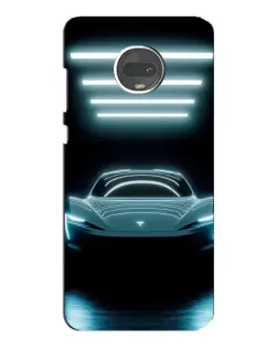 Чехол для Motorola MOTO G7 Plus с картинкой «Tesla в неоне»