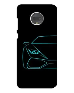 Чехол для Motorola MOTO G7 Plus с картинкой «Голубой силуэт Lamborghini»