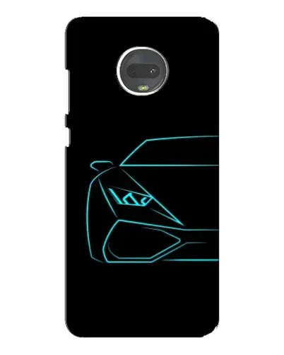 Чехол для Motorola MOTO G7 Plus с картинкой «Голубой силуэт Lamborghini»