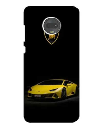 Чехол для Motorola MOTO G7 Plus с картинкой «Lamborghini желтый акцент»