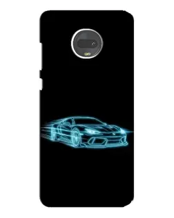 Чехол для Motorola MOTO G7 Plus с картинкой «Неоновый контур Lamborghini»