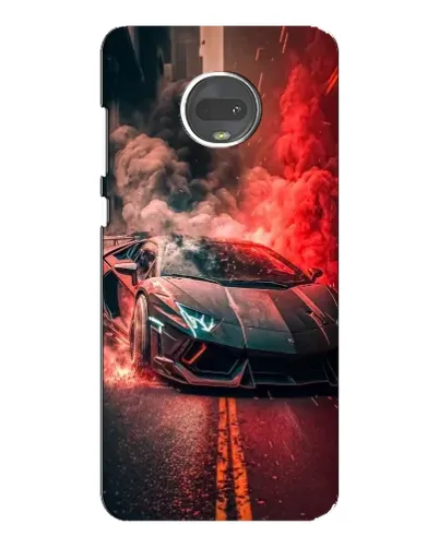 Чехол для Motorola MOTO G7 Plus с картинкой «Lamborghini красный дым»