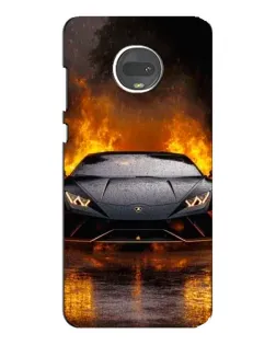 Чехол для Motorola MOTO G7 Plus с картинкой «Lamborghini в огне»