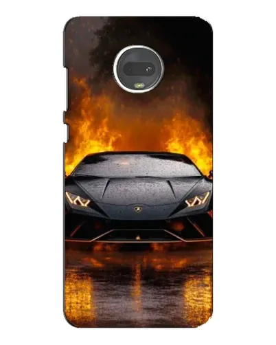 Чехол для Motorola MOTO G7 Plus с картинкой «Lamborghini в огне»