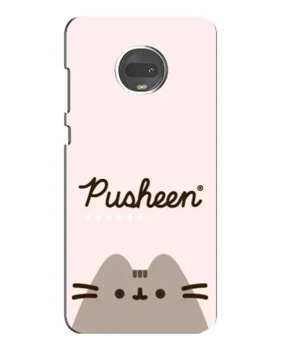 Чехол для Motorola MOTO G7 Plus с картинкой «Pusheen логотип»