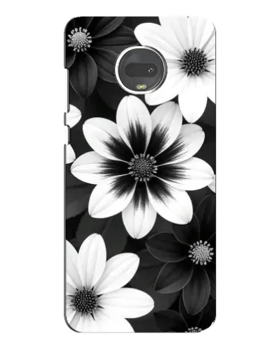 Чехол для Motorola MOTO G7 Plus с картинкой «Монохромные астры»