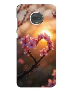 Чехол для Motorola MOTO G7 Plus с картинкой «Розовый цвет сердце на фоне заката» Чехол для Motorola MOTO G7 Plus с картинкой «Розовый цвет сердце на фоне заката»