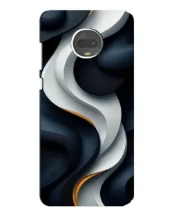 Чехол для Motorola MOTO G7 Plus с картинкой «Объемные черно-белые ленты»