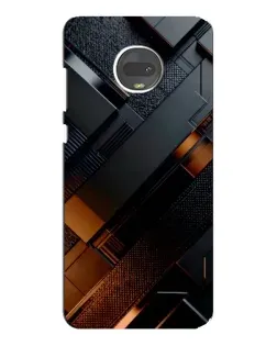 Чехол для Motorola MOTO G7 Plus с картинкой «Черные геометрические блоки»