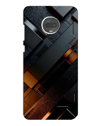 Чехол для Motorola MOTO G7 Plus с картинкой «Черные геометрические блоки»
