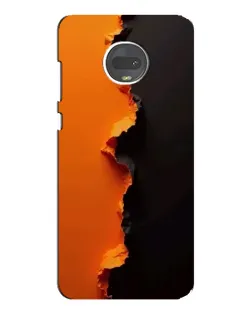 Чехол для Motorola MOTO G7 Plus с картинкой «Оранжевый разлом»