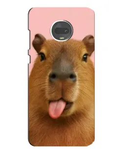 Чехол для Motorola MOTO G7 Plus с картинкой «Капибара с языком»