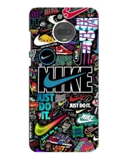 Чехол для Motorola MOTO G7 с картинкой «Яркий коллаж Nike»