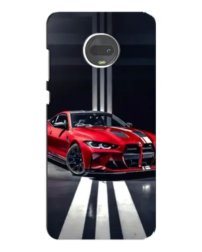 Чехол для Motorola MOTO G7 с картинкой «Красная BMW на дороге»