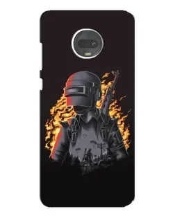Чехол для Motorola MOTO G7 с картинкой «PUBG — огненный силуэт»