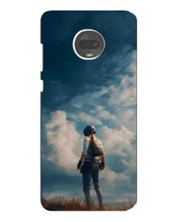 Чехол для Motorola MOTO G7 с картинкой «Герой PUBG на скале»